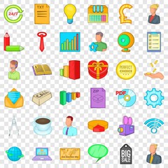 Virus marketing icons set. Cartoon style of 36 virus marketing vector icons for web for any design