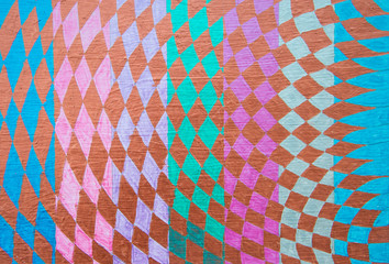 Seamless geometric pattern in acrylic metallic paints