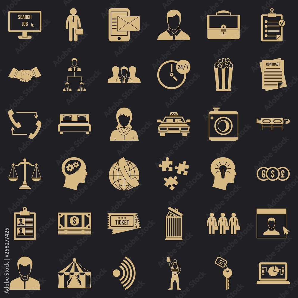 Poster coherence icons set. simple style of 36 coherence vector icons for web for any design
