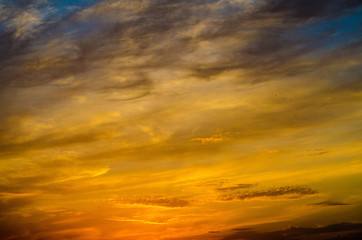 unset landscape on the mountain with beautiful sky in the evening.