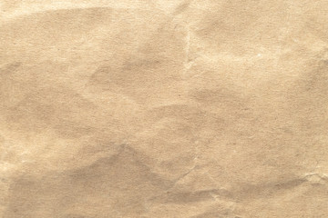 Naklejka premium Brown crumpled paper texture background.