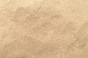 Brown crumpled paper texture background.