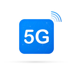 5G technology icon symbols. Wireless mobile telecommunication service concept. Vector illustration.