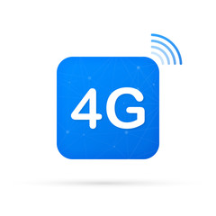 4G technology icon symbols. Wireless mobile telecommunication service concept. Vector illustration.