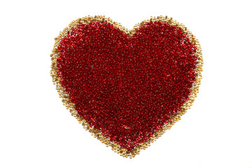 red bead heart
