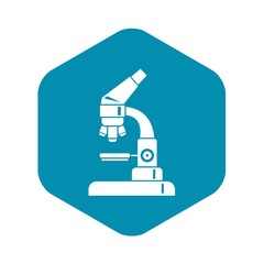 Microscope icon in simple style isolated on white background. Scientific research symbol