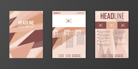 Flat geometric covers design. Colorful modernism. Simple shapes composition. Futuristic patterns