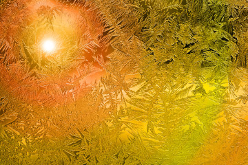 winter drawing on glass