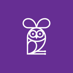 Vector illustration owl logo for web and design
