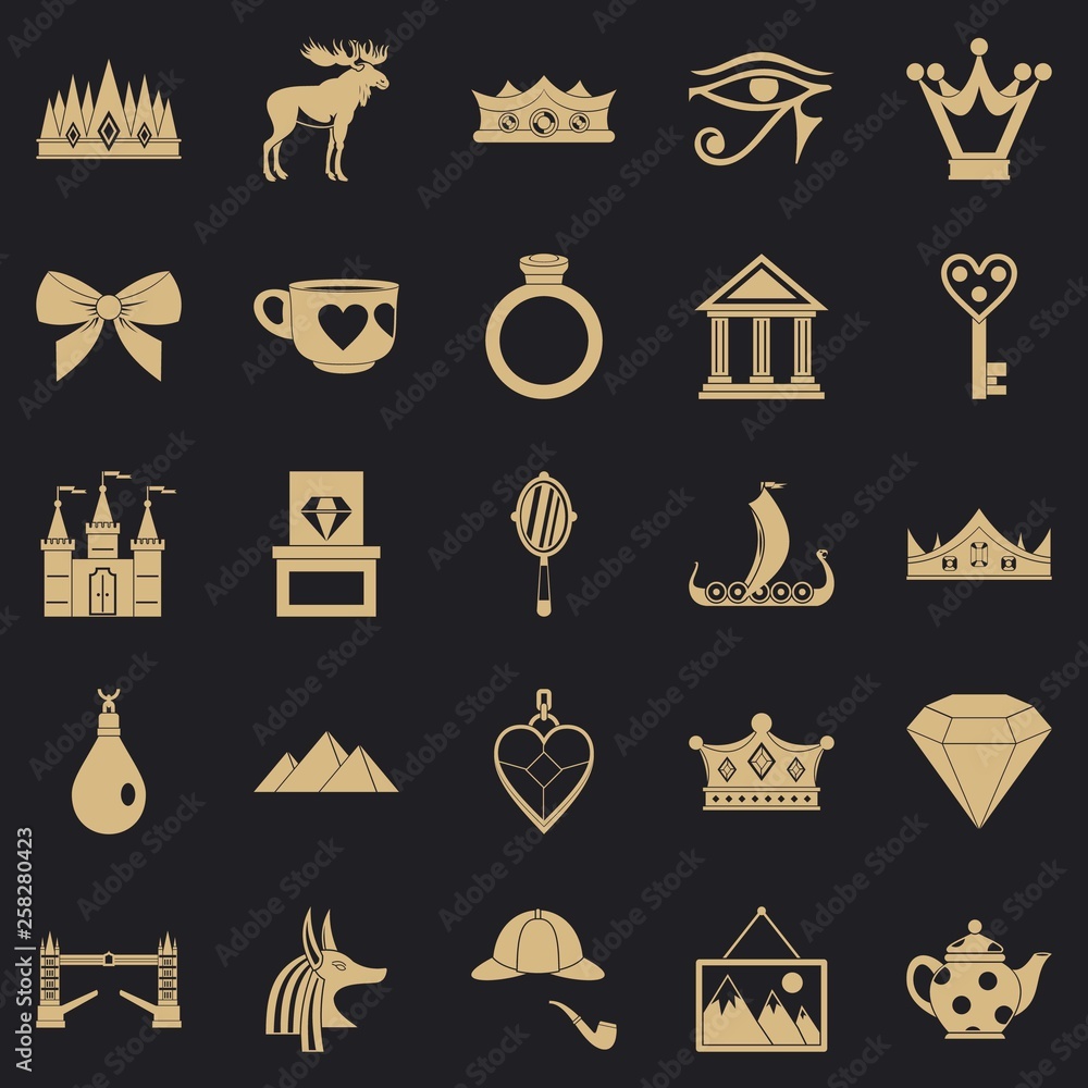 Poster Ruler icons set. Simple set of 25 ruler vector icons for web for any design