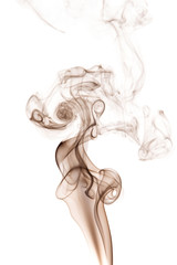 Brown smoke on white background