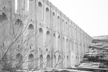 Caroline Acqueduct in Maddaloni valley, close to Caserta (South Italy) on january 2019