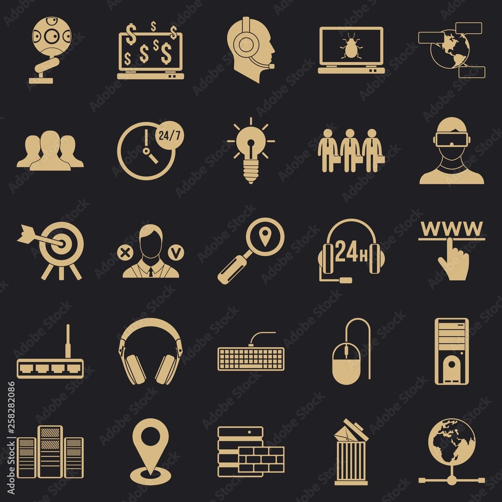 Poster user icons set. simple set of 25 user vector icons for web for any design