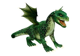 Fototapeta premium 3D Rendering Fairy Tale Dragon on White