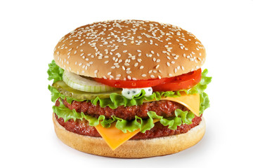 hamburger isolated on white background