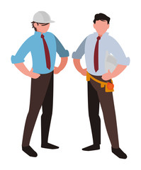 elegant engineers with helmet