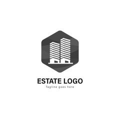 Real estate logo template design. Real estate logo with modern frame vector design