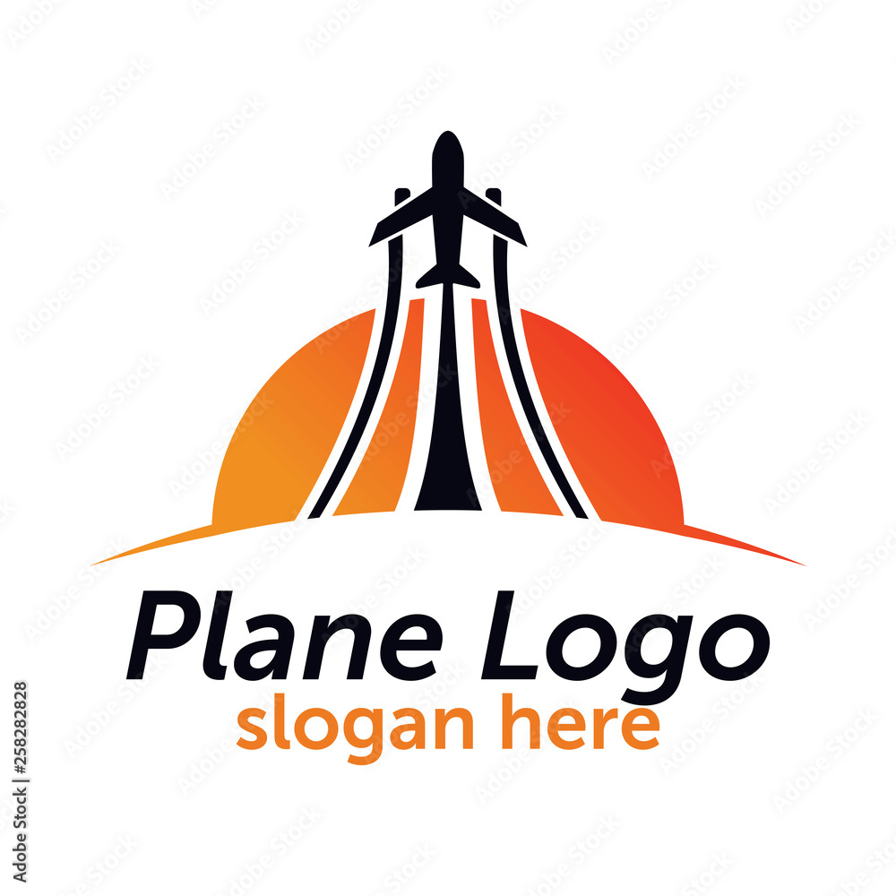 Wall mural travel plane logo design