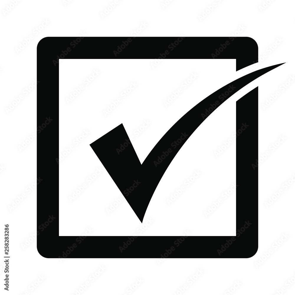Poster check icon vector. check mark icon. check list button icon
