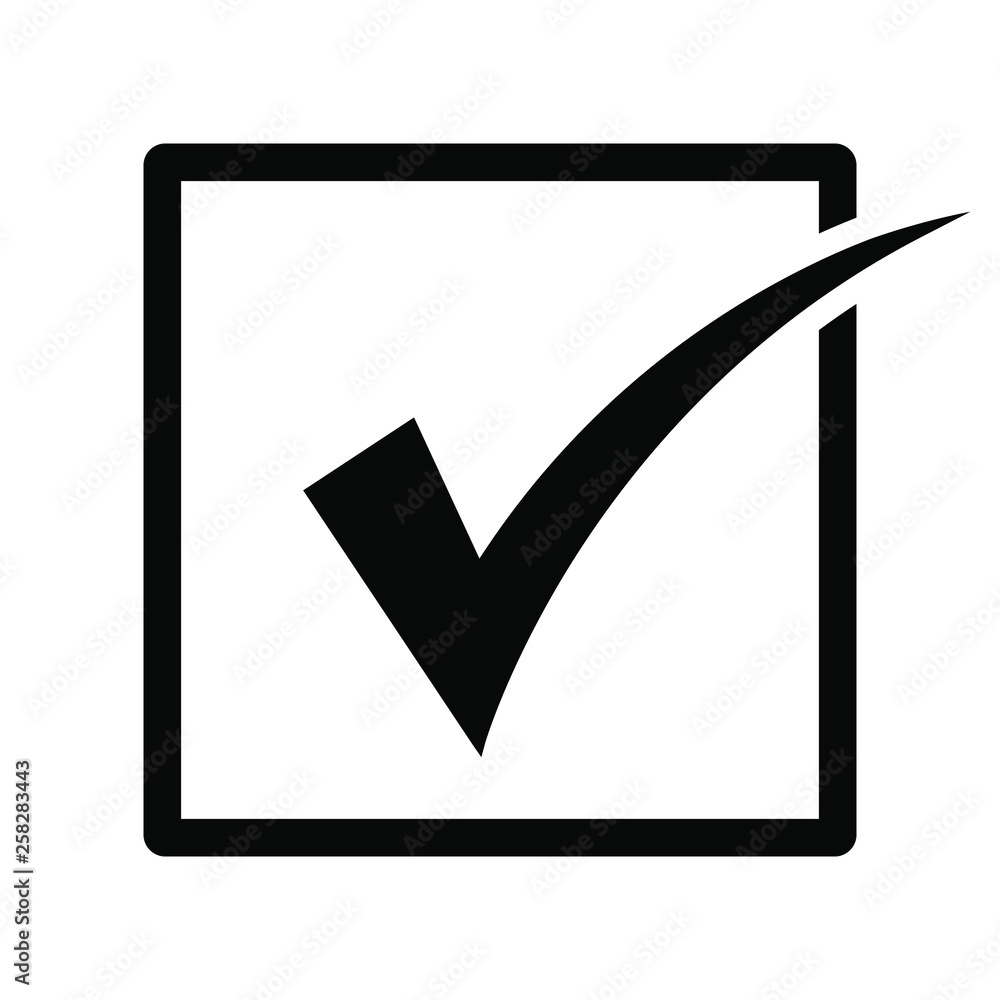 Poster check icon vector. check mark icon. check list button icon