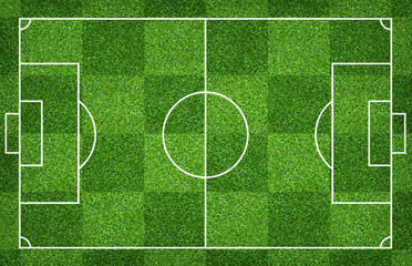 Football field or soccer field for background. Green lawn court for create game.