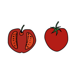 Vector image of cherry tomatoes . Red tomatoes are perfect for printing.