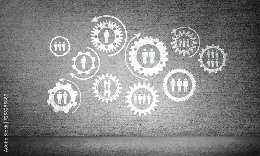 Poster effective business by means of social communication and networking.