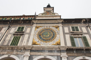Clock Tower at Piazza Loggia, Brescia, Lombardy, Italy.
