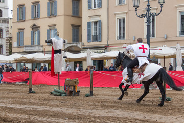 Traditional knight tournament at celebrations of Caterina Cornaro is coming to the city, medieval...