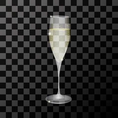 glass of champagne, vector   illustration on transparent background