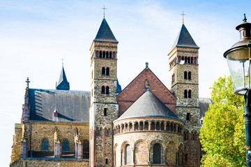 towers of Sint Servaas  church in Maastricht, The Netherlands