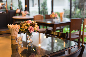 dinner table in restuarant