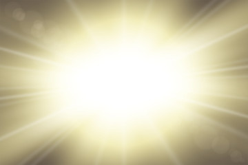 Sun rays. Starburst bright effect, isolated on dark background. Gold light star flash. Abstract shine beams. Vibrant magic sparkle explosion. Glowing burst, lens effect. Vector illustration - 258287898