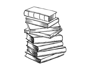 Book vector. Hand drawn illustration in sketch style.