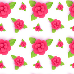 Colorful floral seamless pattern isolated on white. Vector illustration