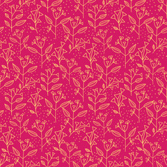  ornament and light brown geometric figures on a dark pink color