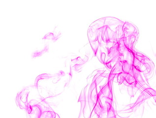 Fototapeta premium Purple smoke on white background