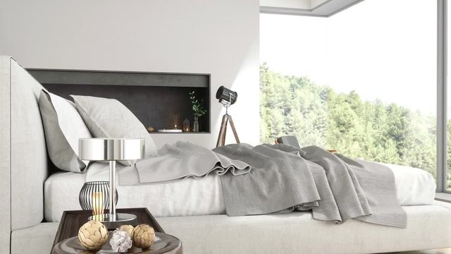Modern Bedroom with nature view