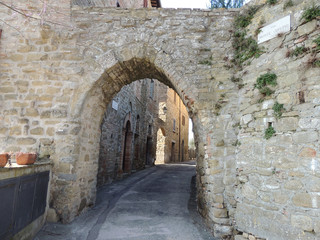 Medieval gate of Civitella Benazzone, a small ancient village near Perugia in Umbria, Italy.