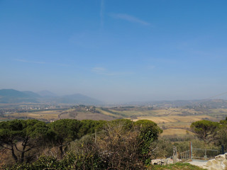 Landscape of the Umbrian country from Civitella Benazzone, a small medieval village near Perugia, Umbria, Italy.