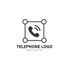 Telephone logo template design. Telephone logo with modern frame vector design