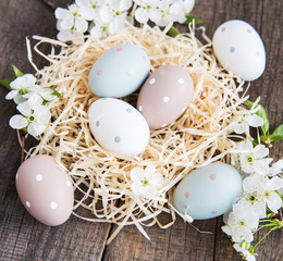 Nest with easter eggs