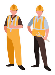 couple of men builders working