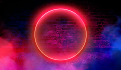 Brick wall, background, neon light