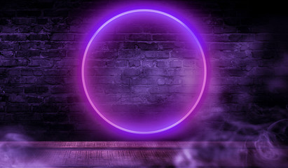 Brick wall, background, neon light