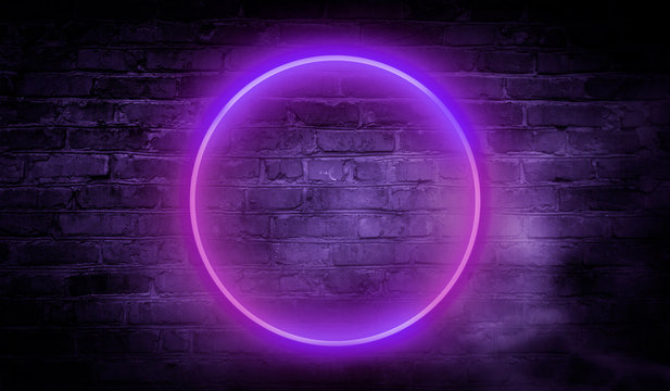 Brick wall, background, neon light