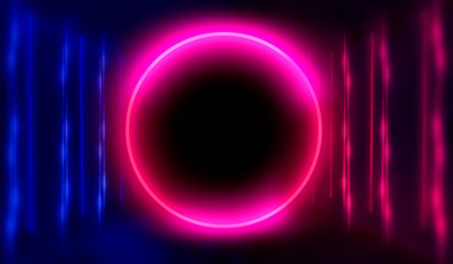 Brick wall, background, neon light