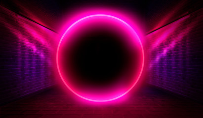 Brick wall, background, neon light