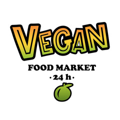 Vegan foog. Hand drawn lettering. 