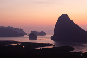 Sametnangshe landmark of Phangnga province at the south of Thailang